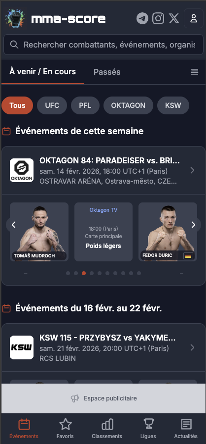 MMA-Score Application